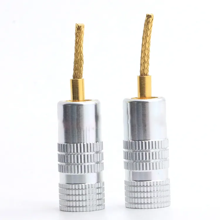 Conector de terminal de cable de 2mm de cobre chapado en oro trenzado de audio de alta calidad barato al por mayor conector banana