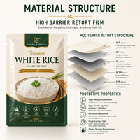 Sachet Doypack en feuille d'aluminium thermoscellable pour riz en conserve, riz instantané et plats préparés, avec impression OEM, Marque YouLai