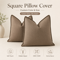 Housse de coussin décorative pour la maison, taille personnalisée, couleur unie, carrée, pour canapé, salon