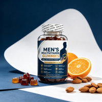 Monk Fruit Erythritol, zonder maïssiroop, vegan, vegetarisch, gelatinevrij, zoet met stevia, multivitamine gummies voor mannen