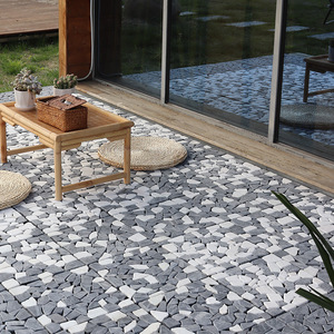 Nuevo diseño Smooth River Stone Mármol Múltiples estilos de colores Jardín al aire libre Suelo de retazos entrelazado - Product Image 4