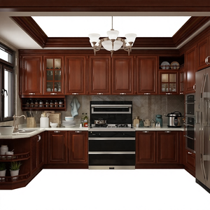 Mobili da Cucina in Legno Massello su Misura per Tutta la Casa, Armadietti in Stile Naturale, Moderni Mobili da Cucina Integrati - Product Image 1