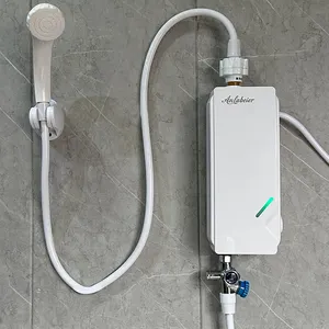 China fábrica 110V mini tamaño pequeño Acero inoxidable eléctrico instantáneo calentador de agua eléctrico ducha tamaño pequeño