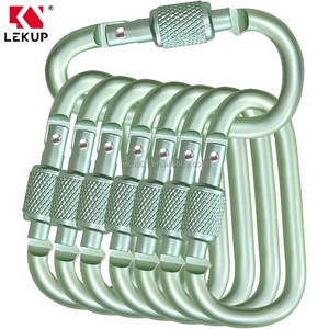 Vente en gros d'usine Mousqueton de randonnée en alliage d'aluminium en forme de D, à verrouillage, de haute qualité, avec boulon à ressort - Product Image 4