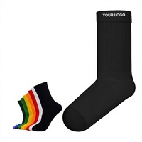 Chaussettes de sport tricotées écologiques personnalisées pour le printemps, en coton, pour hommes adultes, avec logo brodé et motif dessiné à la main, idéales pour la gym