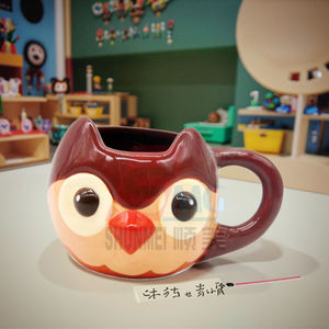 แก้วมัคเซรามิกลาย3D น่ารักสำหรับเด็กแก้วกาแฟเซรามิกลายนกฮูกตัว<span class=keywords><strong>การ์ตูน</strong></span>น่ารัก - Product Image 1