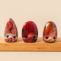 Figurine de gnome sculptée en agate rayée naturelle, mignonne, en pierre de cristal de guérison, pour Reiki, Feng Shui, décoration intérieure, cadeau