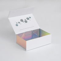Caja de Regalo de Cartón Rígido Plegable con Solapa Magnética Holográfica Personalizada con Logotipo Promocional