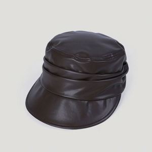 Gorro Newsboy de Piel Sintética para Mujer, Estilo Elegante y Moderno, Gorra Plana Tipo Boina, Novedad Otoño Invierno - Product Image 6