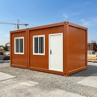 Maison conteneur préfabriquée pliable de 20 pieds, en acier, étanche, à montage rapide, pour dortoir de travailleurs de chantier