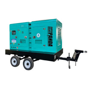 Groupes électrogènes diesel silencieux haute vitesse sur remorque, 50 kVA, 80 kW, 90 kW, 100 kVA, moteur Perkins, alternateur Leroy-Somer, groupe électrogène EPA - Product Image 1