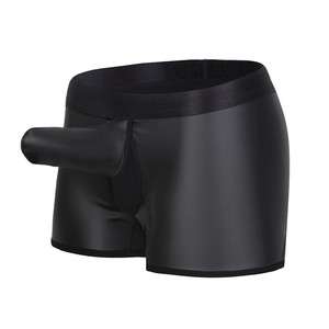 <span class=keywords><strong>Slip</strong></span> boxer da <span class=keywords><strong>uomo</strong></span> in pelle PU con rete <span class=keywords><strong>trasparente</strong></span> e tasca per pene, divertenti e sexy - Product Image 3
