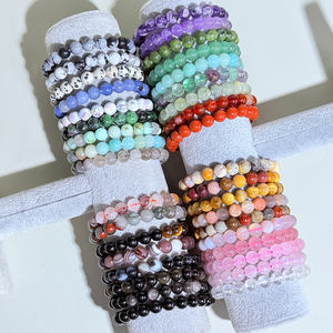 Venta al por mayor 8mm Natural claro cuarzo cornalina obsidiana cristal pulsera cuentas Feng Shui piedra joyería gemas para amigos - Product Image 2