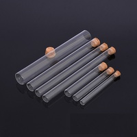 Flacon en verre de haute qualité personnalisé, couvercle en liège, flacon en verre transparent, Tube à essai, flacon vide pour Cigarette/cigare