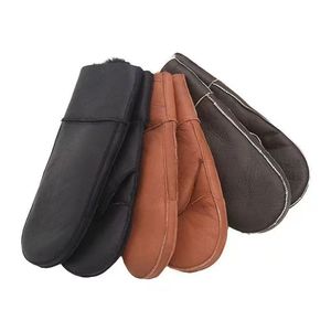 <span class=keywords><strong>Gants</strong></span> d'hiver en peau <span class=keywords><strong>de</strong></span> mouton chauds pour hommes et femmes, style identique, bordure en peluche, <span class=keywords><strong>gants</strong></span> d'hiver en cuir à doigts connectés - Product Image 4