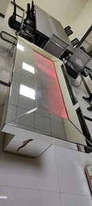 <span class=keywords><strong>Mesa</strong></span> de cristal con espejo <span class=keywords><strong>para</strong></span> boda, juego de comedor rectangular dorado de lujo - Product Image 2