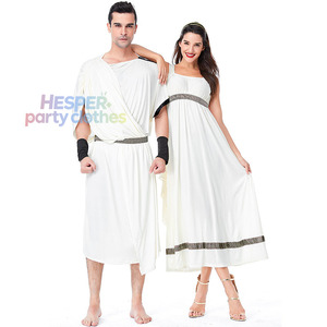 Disfraz de Pareja de Guerreros Romanos Griegos HP, Disfraz de Halloween Medieval, Mitología Griega, Olimpo, Zeus, Toga, Dios, Diosa, Cosplay - Product Image 1