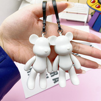 Mengda ours porte-clés pendentif Monochrome ours pendentif Arts et artisanat en gros personnalisé étudiant cartable pendentif cadeau Keychans