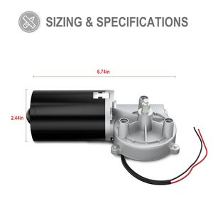 Moteur à engrenages à vis sans fin PMDC à couple élevé Bemonoc 12V 50 tr/min réversible avec fixation par bride pour porte de garage - Product Image 4
