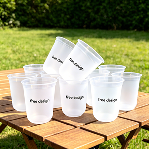 แก้วพลาสติกใส PP Clear Pet ขนาด 98 มม. ความจุ 8, 9, 10, 12, 16, 20, 24 ออนซ์ พิมพ์โลโก้ได้ตามต้องการ สำหรับกาแฟเย็น เบียร์แบบนำกลับบ้าน และสมูทตี้ - Product Image 1