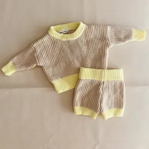 Paleo – pull-short en coton tricoté pour nouveau-né, pull-over pour enfant, nouveau-né, fille, garçon, bébé, ensemble de vêtements pour garçons