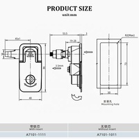 Loquet à compression encastré, loquet à fermeture par pression en alliage de zinc pour armoires électriques, boîtes à outils et étuis d'équipement