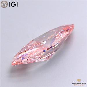 Diamante Cultivado en Laboratorio CVD con Certificado IGI, Corte Marquesa, 4.00 Quilates, Claridad VS2, Color Rosa Intenso, Diseñado para Solitario - Product Image 6
