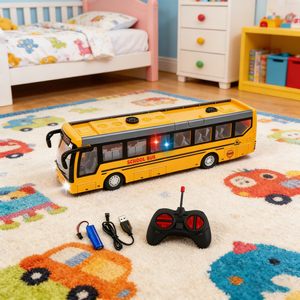 LK Toys Voiture Scolaire Télécommandée 1:32 - Prête à l'emploi Intérieur/Extérieur avec Télécommande et Câble USB - Product Image 5