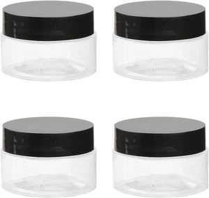Wholesale Cosmetic Food Packaging 250ml 300ml 400ml 450ml 500ml clear Pet Plastic Cosmetic Cream Jar with White Black Lid - Product Image 1