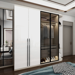 Pour OPPEIN armoires de <span class=keywords><strong>dressing</strong></span> blanches modernes approvisionnement d'usine unités de verre pliables extensibles personnalisées pour le salon de la chambre à coucher - Product Image 3