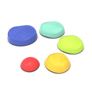 Juego de 5 Piedras de Paso Cilíndricas de Plástico Ecológico y Colorido para Niños de 5 a 7 Años, Circuito de Obstáculos Interior/Exterior que Mejora el Equilibrio - Product Image 1