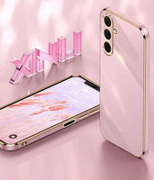 Coque souple en TPU 6D pour Samsung Galaxy S25 C55 5G A55 S24 A15 A25 F55 A05 A05S A16 Galvanoplastie Straight Edge Mobile Case