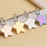 Étoile à cinq branches étiquette pour animaux de compagnie étiquette de chien en acier inoxydable bijoux accessoires bricolage chat étiquette lettrage pendentif pendentif