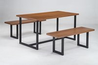 Ensemble de table à manger carrée en bois durable au design moderne et de chaises K/D Bella pour l'ameublement de la maison CHAO CHING Taiwan