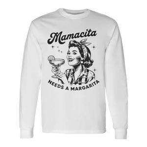Mamacita a besoin d'un t-shirt à manches longues Margarita, chemise de fête mexicaine - Product Image 1