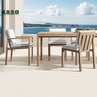 Ensemble de meubles de jardin en bois pour hôtel, villa, terrasse extérieure, ensemble de table et de chaises en teck