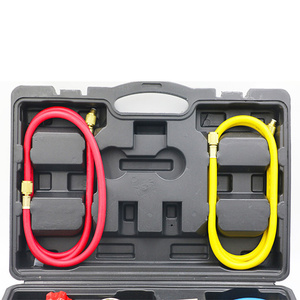 เครื่องมือใหม่ชุดเครื่องปรับอากาศแบบฟลูออไรด์, ชุดทำความเย็นควา<span class=keywords><strong>มด</strong></span>ันสารทำความเย็นแบบถอดเร็วอเนกประสงค์มาตรวัดคู่อุปกรณ์ซ่อมเครื่องทำความเย็น - Product Image 5