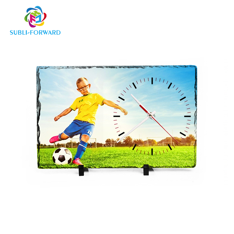 Производитель, сублимационные чистые фото шиферные часы, Подвесные на стену для украшения дома