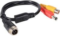 Connecteur GX16 pour câble d'alimentation d'aviation, 4 broches vers RCA et DC, adaptateur pour système de caméra de sauvegarde de voiture