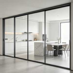 <span class=keywords><strong>Porte</strong></span> <span class=keywords><strong>coulissante</strong></span> en aluminium et verre pour cuisine et salle à manger, résistante aux taches, à l'huile et à l'humidité, facile d'entretien - Product Image 1