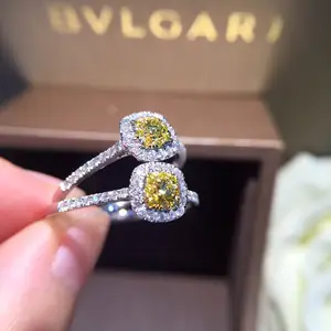 diamante para a mulher Suppliers-Mais novo anel personalizado de 18k, branco, amarelo, festa de diamante, anel para a esposa