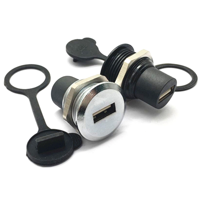 C-type USB2.0 Panel Socket Metal Circular USB 2.0 Thread Module Connector USB Interface Plug Socket