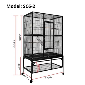 אספקה ישירה מהמפעל, כלוב ציפורים ממתכת מלבני, מרווח, עמיד, רב תכליתי, עשוי ברזל יצוק, למכירה בסיטונאות. - Product Image 2