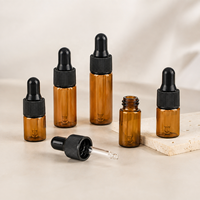 Botol Tetes Kaca Amber 1ml 2ml 3ml 4ml 5ml Botol Sampel Serum Minyak Esensial Mini