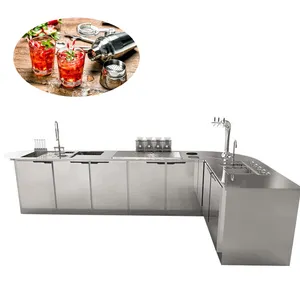 Design Commercial Milk Tea Shop Counter Display Bar Counter Bubble Tea Equipment Sink With Faucet Water Bar Worktop Counter