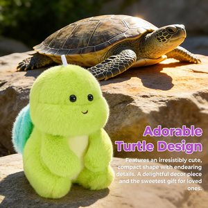 <span class=keywords><strong>Tortue</strong></span> en peluche verte de la taille d'une paume, peluche douce avec coquille bleue ronde, décoration de bureau, décoration de voiture, cadeaux, <span class=keywords><strong>tortue</strong></span> en peluche kawaii de 6 pouces - Product Image 3