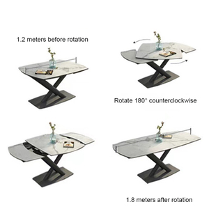 Accessoires de meubles ovales extensibles, convertible carré en rond, table télescopique pliante transformable, mécanisme de table - Product Image 3