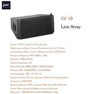 Pat LV Toàn Bộ Hệ Thống Đôi 10Inch Dòng Mảng 18Inch Loa Siêu Trầm Âm Thanh Thiết Bị Âm Thanh Cho Ngoài Trời Sống Sự Kiện Dj Buổi Hòa Nhạc Hệ Thống - Product Image 3