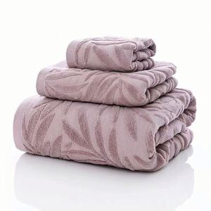 Serviette de bain jacquard en velours ciselé super doux, 100 % coton, séchage rapide, motif concave, vert, 70 x 140 cm, pour adulte - Product Image 4