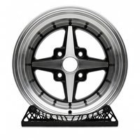 Jantes de voiture en alliage d'aluminium forgé 2 pièces, 4 branches, design JDM concave profond, centre noir, lèvre polie, PCD ET personnalisé, moyeu 5